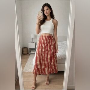 Red and Cream Plaid Women's Skirt